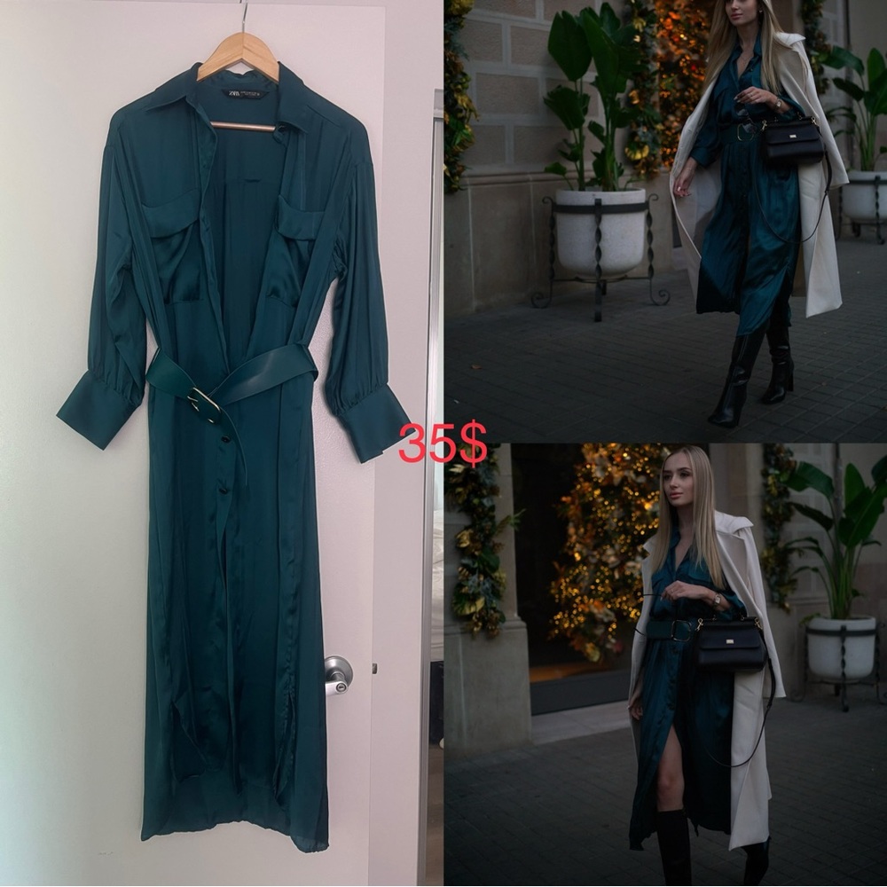 Zara Teal Dress with Belt